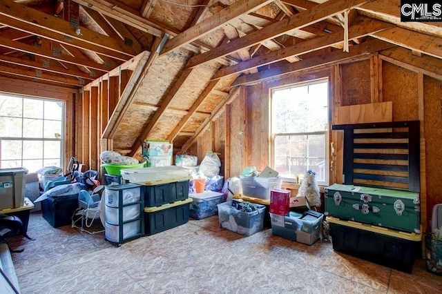 view of unfinished attic