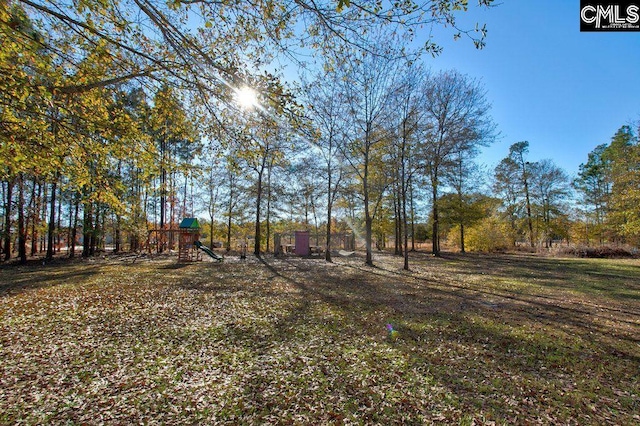 view of yard featuring a playground