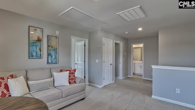 view of carpeted living room