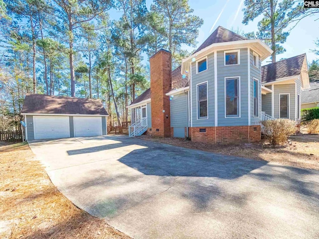 view of front of home with a garage