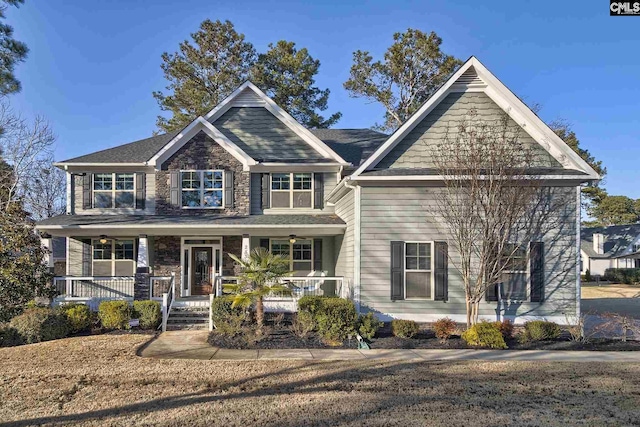 view of front of home featuring covered porch
