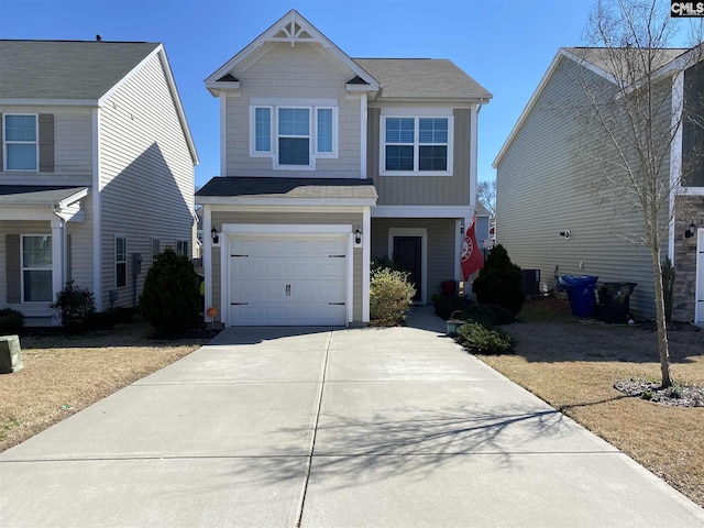 view of front of home with a garage