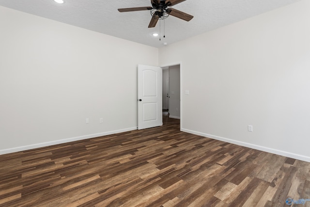 4452 Sibert St S, Gadsden, AL 35903 - spare room with ceiling fan, dark wood-type flooring, and recessed lighting