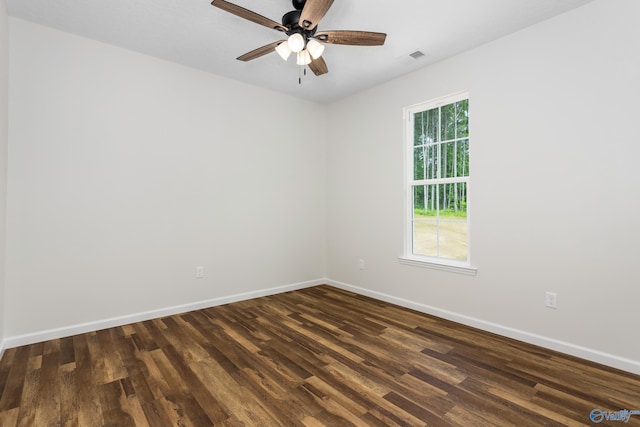 4452 Sibert St S, Gadsden, AL 35903 - unfurnished room featuring dark wood-type flooring and ceiling fan