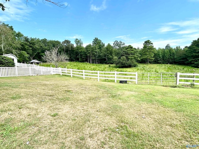 view of yard featuring a rural view