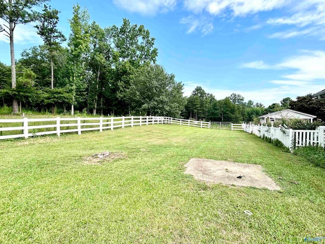 view of yard featuring a rural view