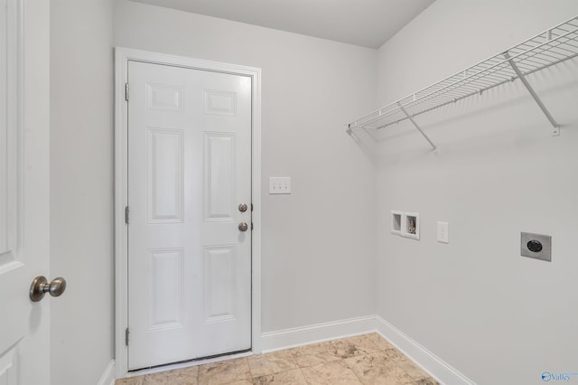 laundry room with electric dryer hookup and hookup for a washing machine