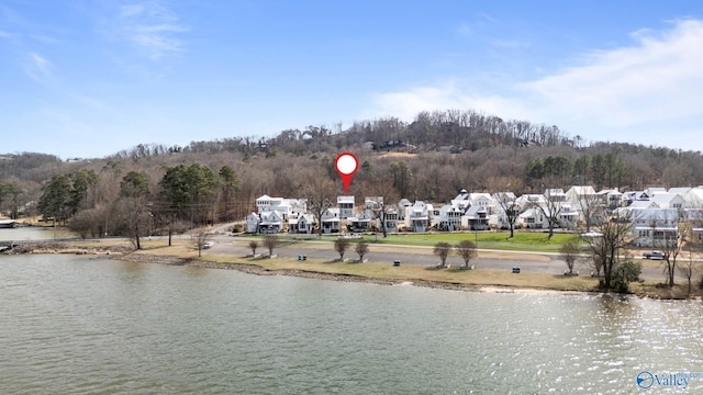 property view of water featuring a residential view