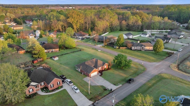 147 Singletree Dr, Hazel Green, AL 35750 - aerial view with a wooded view and a residential view