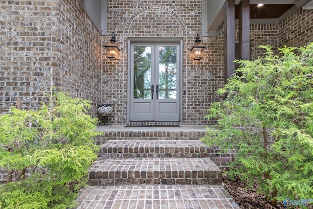 entrance to property featuring french doors