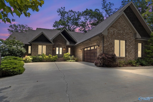 view of front of house with a garage