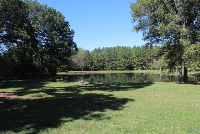 view of yard with a water view