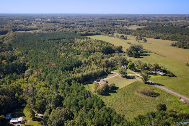 bird's eye view featuring a rural view