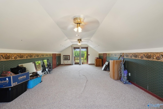 7734 Upper Snake Rd, Athens, AL 35614 - additional living space featuring carpet floors, ceiling fan, and lofted ceiling