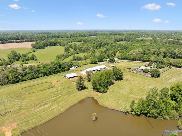 7734 Upper Snake Rd, Athens, AL 35614 - drone / aerial view featuring a water view and a wooded view