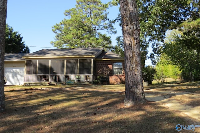 exterior space with a sunroom