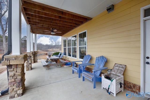 view of patio / terrace with ceiling fan