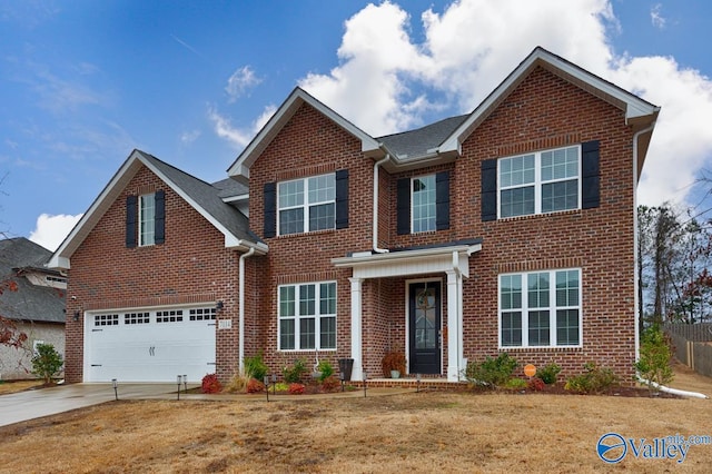 view of front of house with a garage