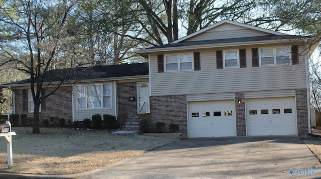 split level home with a garage