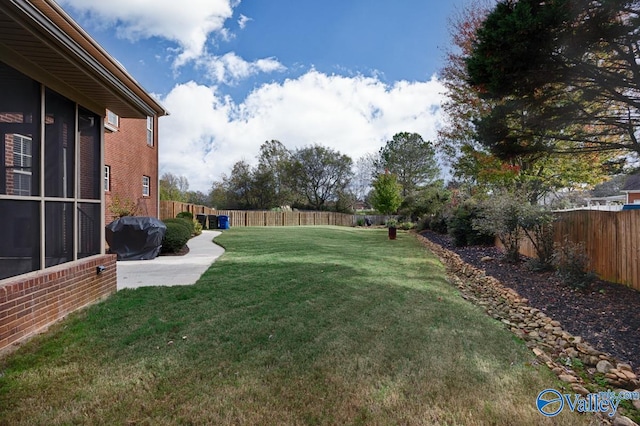 view of yard with a patio