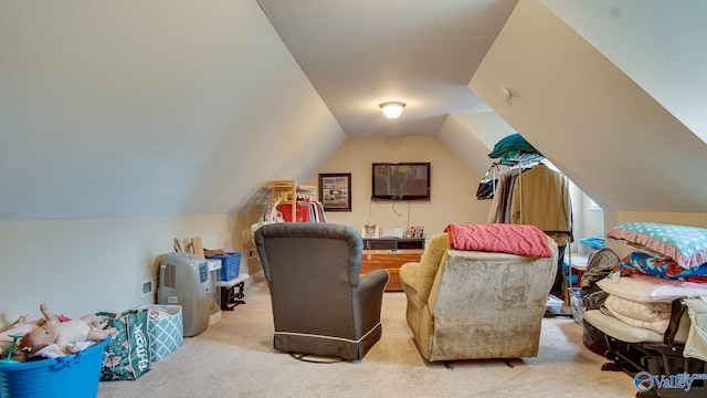 interior space featuring lofted ceiling