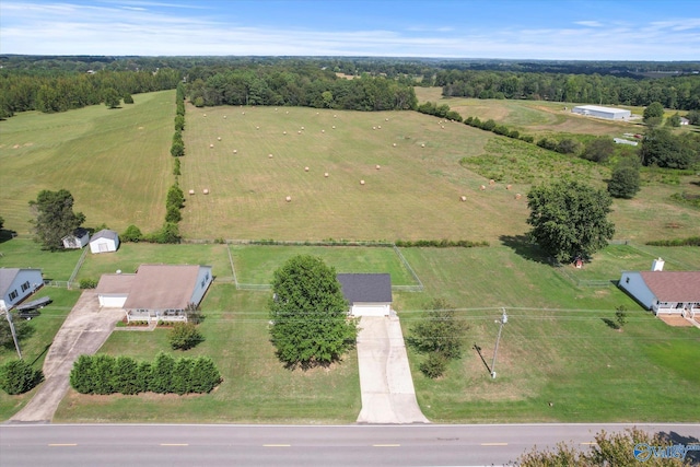 bird's eye view with a rural view