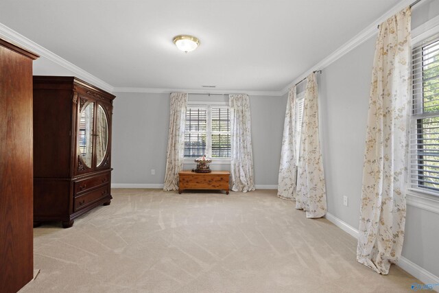 2907 Madrey Ln, Hampton Cove, AL 35763 - carpeted bedroom with baseboards, multiple windows, and ornamental molding