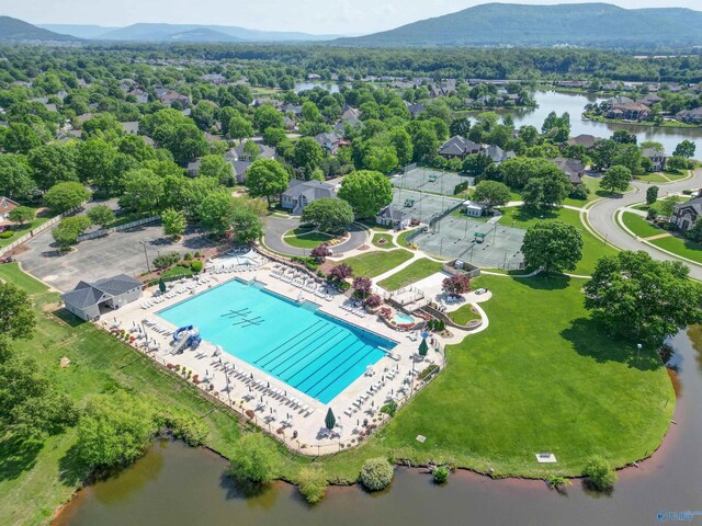 2907 Madrey Ln, Hampton Cove, AL 35763 - bird's eye view with a water and mountain view