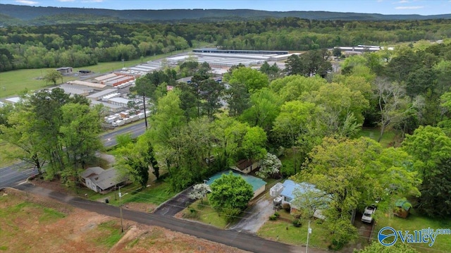 drone / aerial view with a forest view