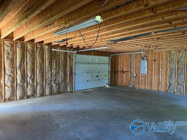 garage with electric panel