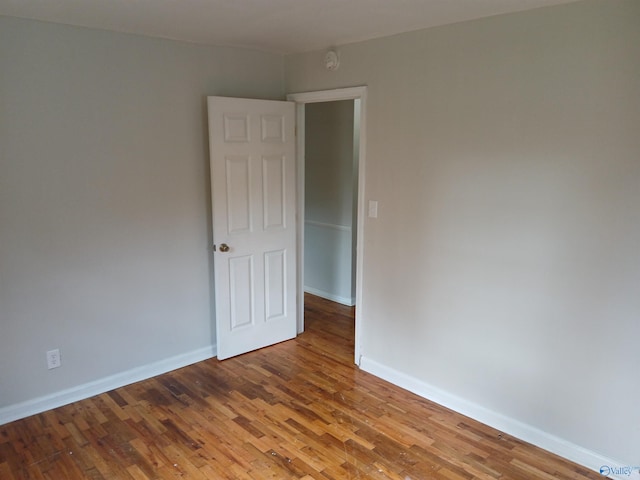 spare room featuring wood-type flooring