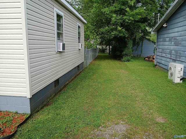 view of yard featuring cooling unit