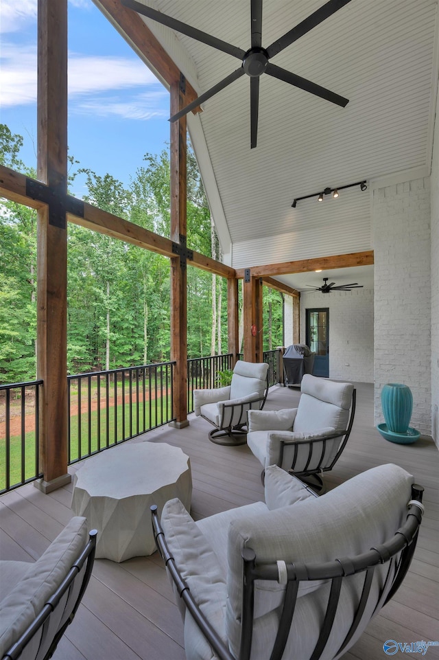 13559 Monte Vedra Rd SE, Huntsville, AL 35803 - deck featuring ceiling fan