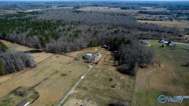 drone / aerial view featuring a rural view