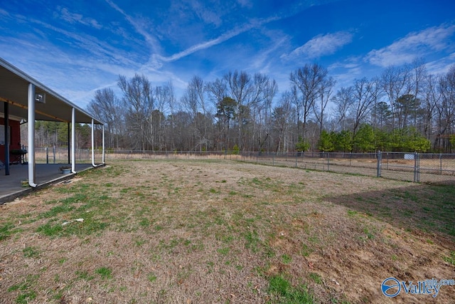 view of yard featuring fence