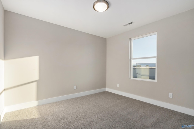 view of carpeted spare room