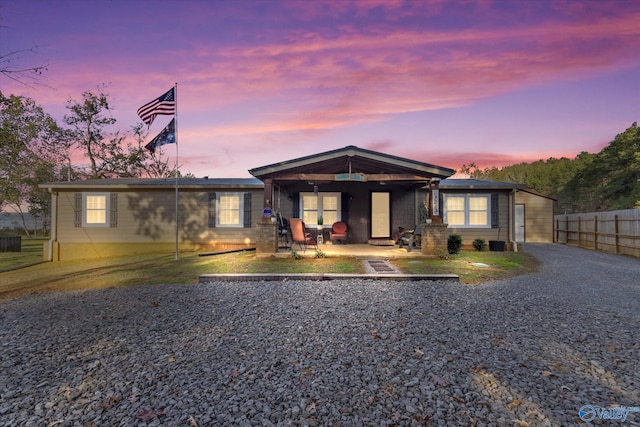 view of front of home featuring a patio