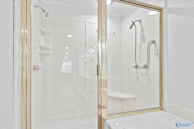 full bathroom with a stall shower