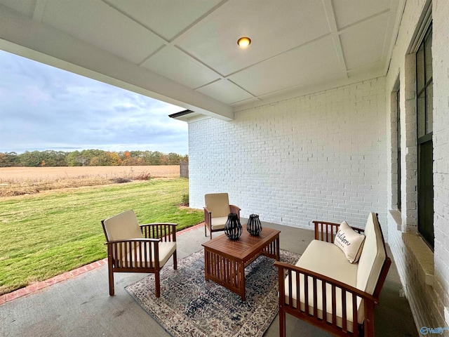 view of patio featuring an outdoor living space