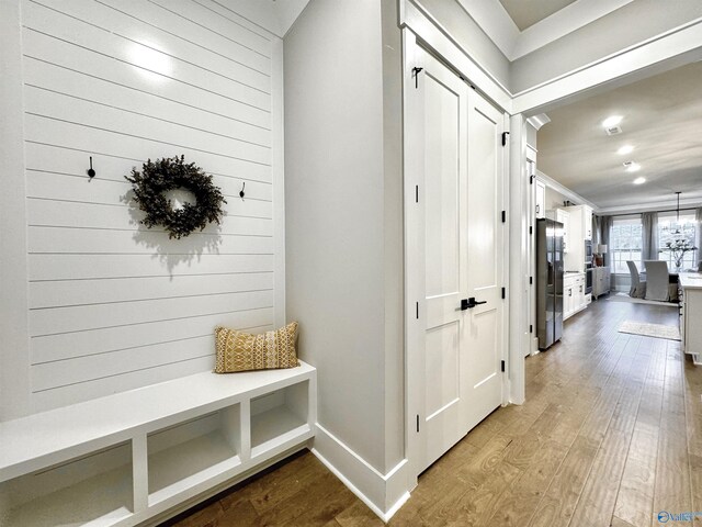 mudroom featuring hardwood / wood-style floors