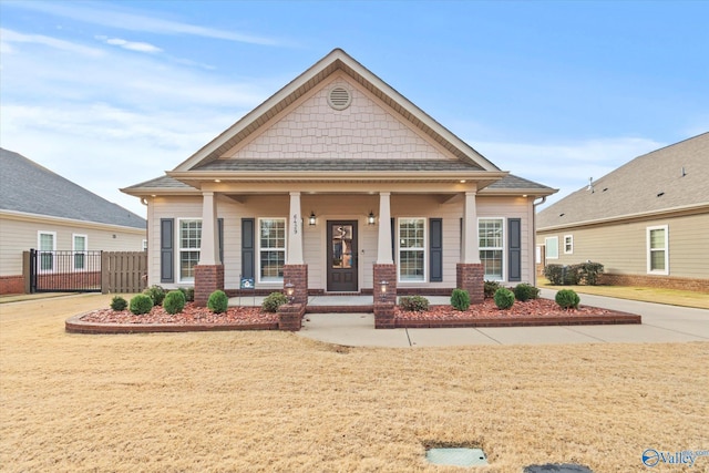 view of front facade featuring a porch