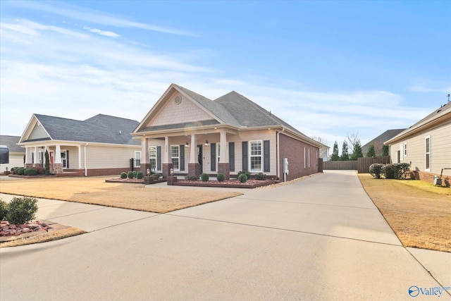 view of front of property with covered porch