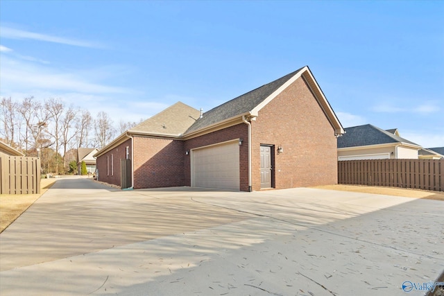 view of home's exterior featuring a garage