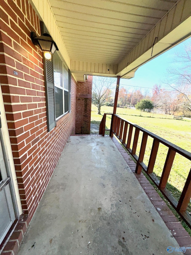 view of patio with a porch