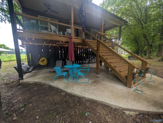 902 County Road 1042, Centre, AL 35960 - view of patio / terrace featuring ceiling fan and stairway