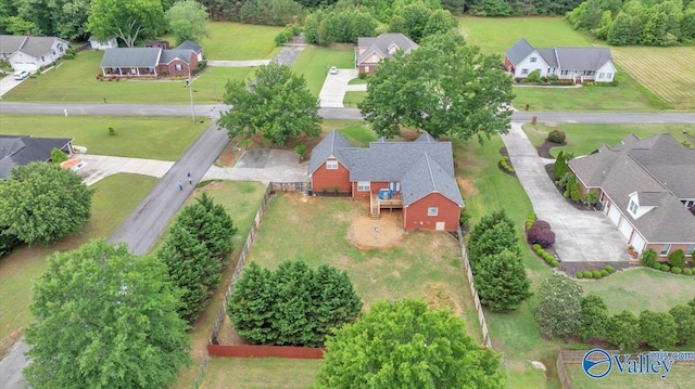 aerial view featuring a residential view