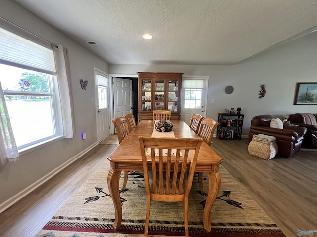 1006 SW 6th St, Attalla, AL 35954 - dining area with a textured ceiling, healthy amount of natural light, wood finished floors, baseboards, and recessed lighting