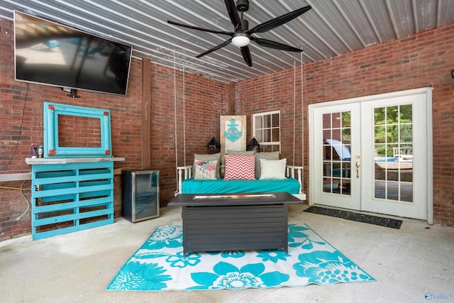 208 Burgess Ave, Rainsville, AL 35986 - view of patio with french doors and a ceiling fan