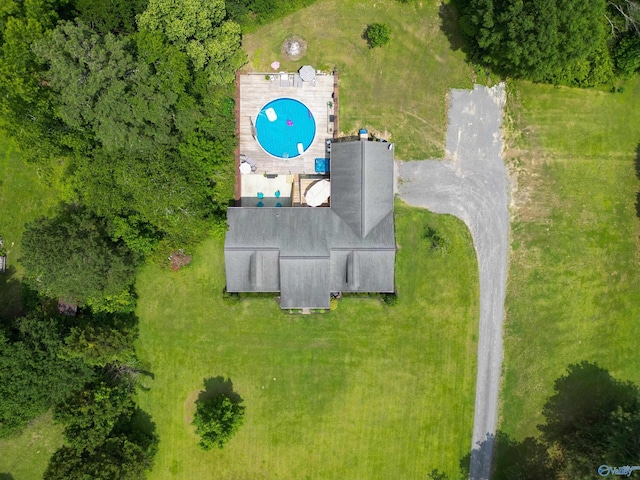 208 Burgess Ave, Rainsville, AL 35986 - view from above of property featuring a pool area