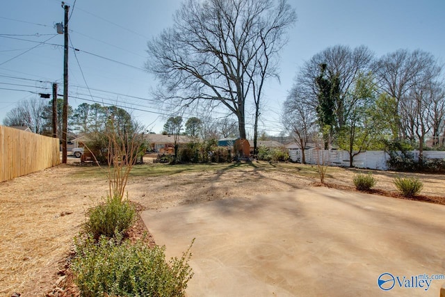 view of yard with fence